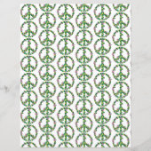 ピンクと黄色のフローラ花平和サイン紙 (正面)