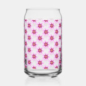 ピンクと黄色のフローラ花 ガラス缶 (裏面)