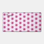 ピンクと黄色のフローラ花 デスクマット (正面)