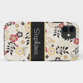 ピンクと黄色のフローラ パーソナライズされた Case-Mate iPhoneケース (裏面(横))