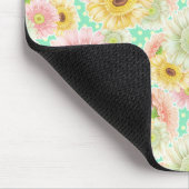 ピンクと黄色のフローラ マウスパッド (コーナー)