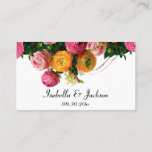 ピンクと黄色のフローラ-座席表 プレイスカード (裏面)