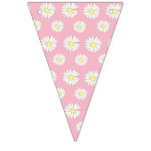 ピンクと黄色のベビーガールデイジーをテーマにしたベビーシャワー バンティングフラッグ (第2の旗)