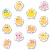 ピンクと黄色のベビーチックステッカー シール (正面)