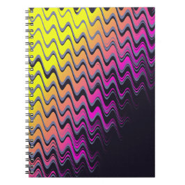 ピンクと黄色のホラー波 ノートブック