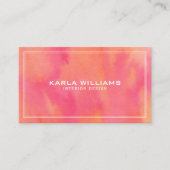 ピンクと黄色のモダン水彩オン紙 名刺 (正面)
