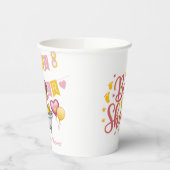 ピンクと黄色のラバーアヒル女の子ベビーシャワー 紙コップ (左)