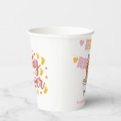 ピンクと黄色のラバーアヒル女の子ベビーシャワー 紙コップ (右)