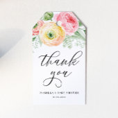 ピンクと黄色のランナキュラス赤ちゃんシャワーありがとう ギフトタグ