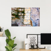 ピンクと黄色のレンガの壁のHDRポスター ポスター (ホームオフィス)