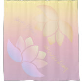 ピンクと黄色のロータスフェード シャワーカーテン (正面)
