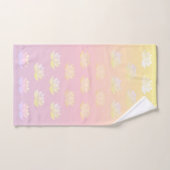 ピンクと黄色のロータスフェード バスタオルセット (ハンドタオル)