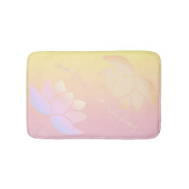 ピンクと黄色のロータスフェード バスマット