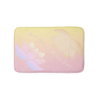 ピンクと黄色のロータスフェード バスマット
