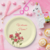 ピンクと黄色のワイルドフラワーフローラウェルカムホーム ペーパープレート (パーティー)