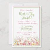 ピンクと黄色のワイルドフラワーマザーデイブランチ 招待状 (正面)