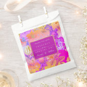 ピンクと黄色のヴィンテージフローラ フェイバーバッグ (クリップ留めされた状態)