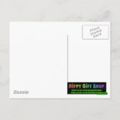 ピンクと黄色の万華鏡のように千変万化するパターンフラクタル ポストカード (裏面)