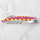 ピンクと黄色の三角形のパターン ソムリエナイフ (裏面)