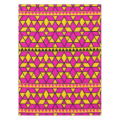 ピンクと黄色の三角形のパターン テーブルクロス (正面)