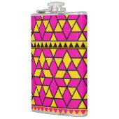 ピンクと黄色の三角形のパターン フラスク (左)