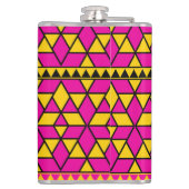 ピンクと黄色の三角形のパターン フラスク (裏面)