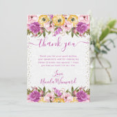 ピンクと黄色の夏の花Sweet sixteen サンキューカード (スタンド正面)