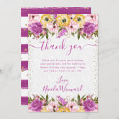 ピンクと黄色の夏の花Sweet sixteen サンキューカード (正面/裏面)