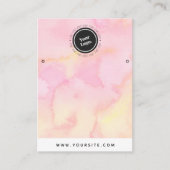 ピンクと黄色の大理石のロゴカスタムのイヤリングディスプレイ 名刺 (正面)