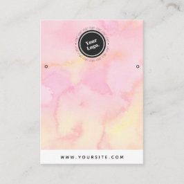 ピンクと黄色の大理石のロゴカスタムのイヤリングディスプレイ 名刺