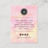 ピンクと黄色の大理石のロゴカスタムのイヤリングディスプレイ 名刺 (裏面)