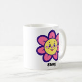 ピンクと黄色の幸せ花 コーヒーマグカップ (正面右)