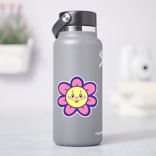 ピンクと黄色の幸せ花 シール (HydroFlask)