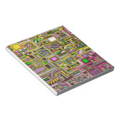 ピンクと黄色の幾何学的なシェイプポップ・アートのアートパンク ノートパッド (アングル)