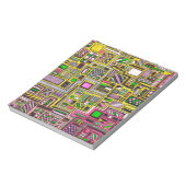 ピンクと黄色の幾何学的なシェイプポップ・アートのアートパンク ノートパッド (回転)