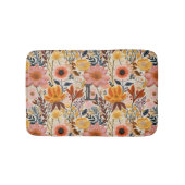 ピンクと黄色の押し花モノグラム バスマット (正面)