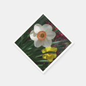 ピンクと黄色の春の花 スタンダードカクテルナプキン (角)