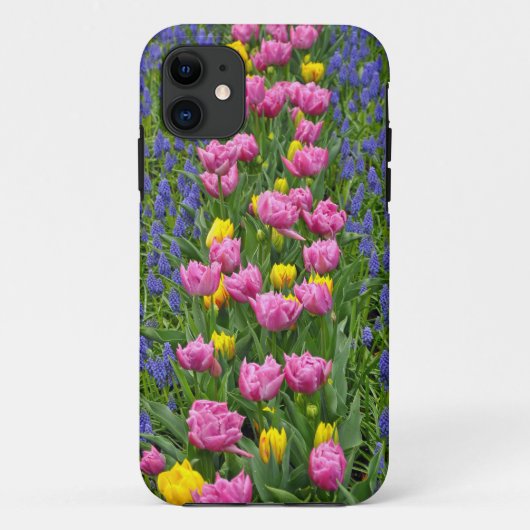 ピンクと黄色の春チューリップ Case-Mate iPhoneケース (裏面)