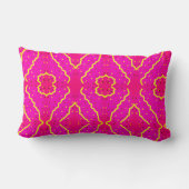 ピンクと黄色の枕スタイル模様 ランバークッション (裏面)