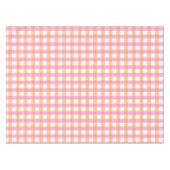 ピンクと黄色の格子模様 テーブルクロス (正面(横))