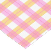 ピンクと黄色の格子模様 テーブルクロス (アングル)