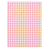 ピンクと黄色の格子模様 テーブルクロス (正面)