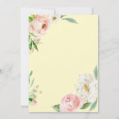 ピンクと黄色の水の色のフローラ赤ちゃんシャワー 招待状 (裏面)