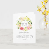 ピンクと黄色の水カラーフローラ | 母の日 カード (黄色い花)