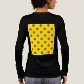ピンクと黄色の水玉模様デザイン トライブレンドＴシャツ (背面)
