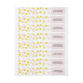 ピンクと黄色の水玉模様紙吹雪パターン ラップアラウンドラベル (シート)