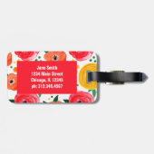 ピンクと黄色の水色の花 ラゲッジタグ (裏面横)