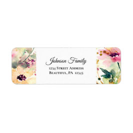 ピンクと黄色の水色の花 ラベル