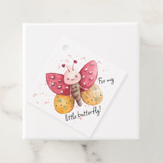 ピンクと黄色の水色の蝶 フェイバータグ (インサイチュ)