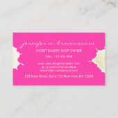 ピンクと黄色の焼き菓子店のスイートクリームドーナツ 名刺 (裏面)